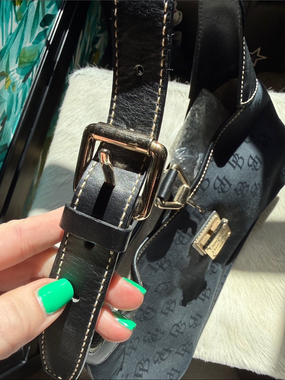 Dooney & Bourke Black Signature Shoulder Bag - Picture 5 of 7
